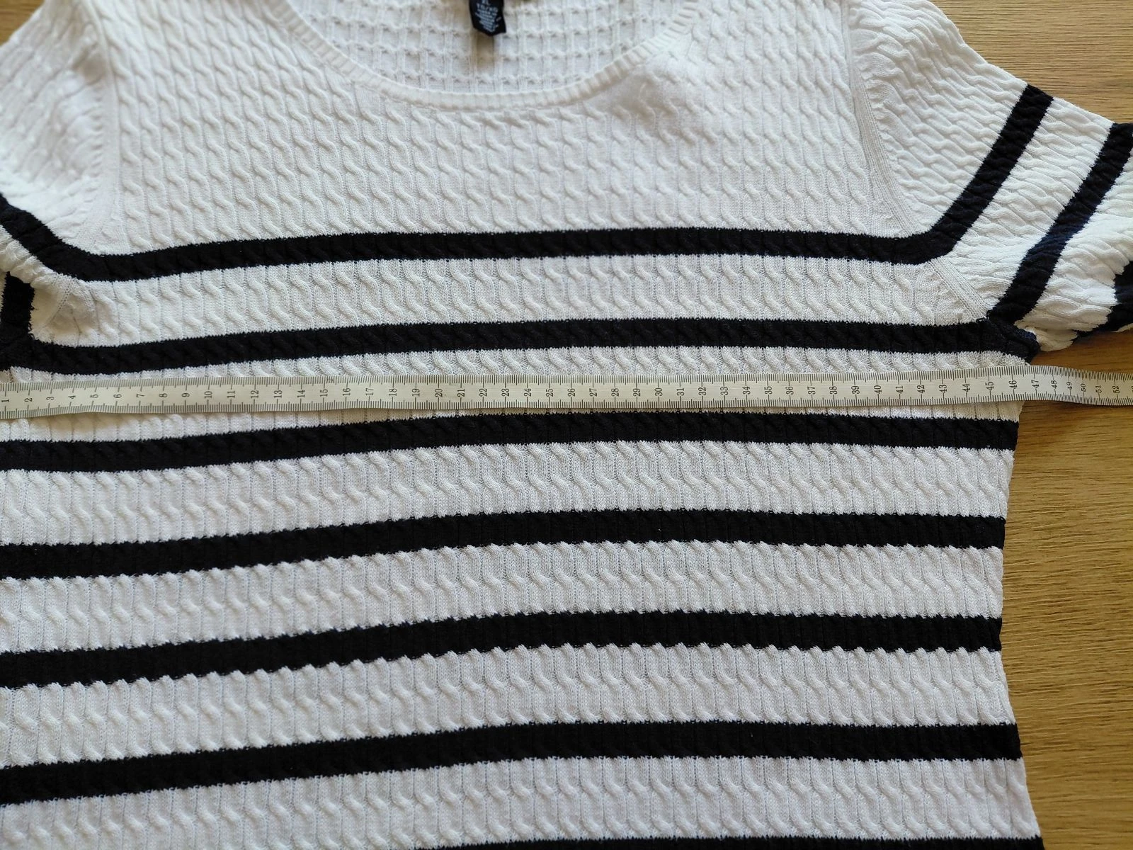 Jersey marino elegante Tommy Hilfiger blanco y negro a rayas - mangas 3/4 - talla XL – photo 7
